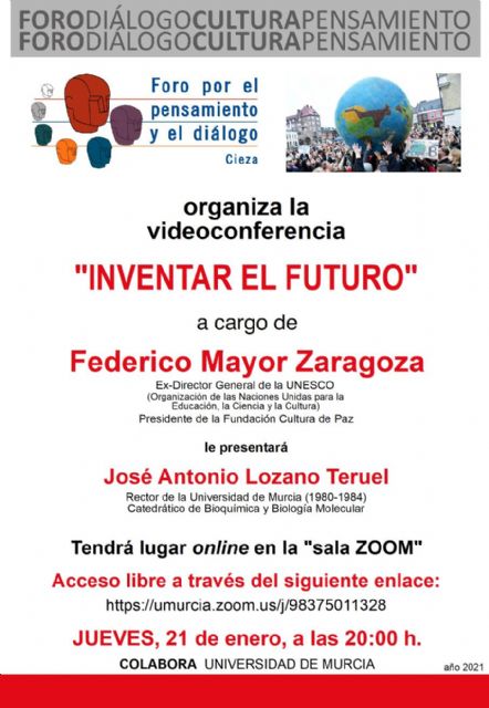 Federico Mayor Zaragoza, Doctor Honoris Causa por la UMU, ofrece este jueves la conferencia 'Inventando el futuro'
