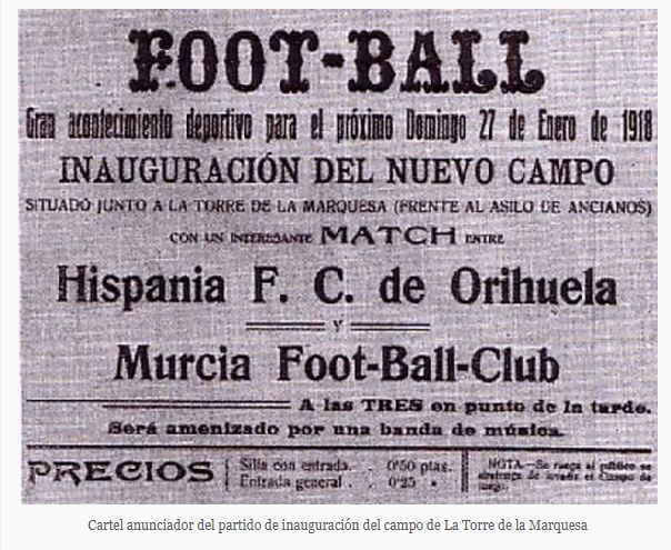 Cs pedirá en el Pleno que se inicien los trámites para conmemorar el centenario del campo de fútbol Torre de la Marquesa