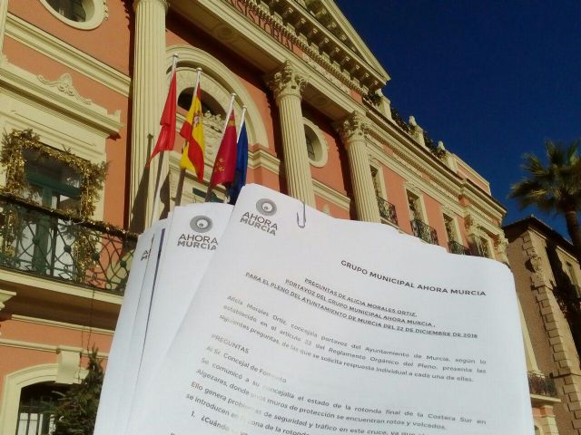 Ahora Murcia registra medio centenar de ruegos y preguntas 'sobre asuntos pendientes en el municipio'