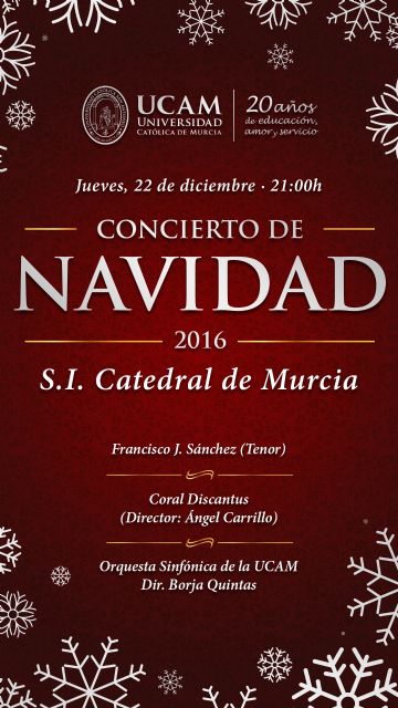 Concierto de Navidad en la Catedral con la Sinfónica de la UCAM y la Coral Discantus