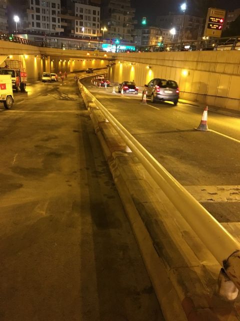 Continúan las obras de mejora de la seguridad vial en el túnel de la Plaza de Castilla