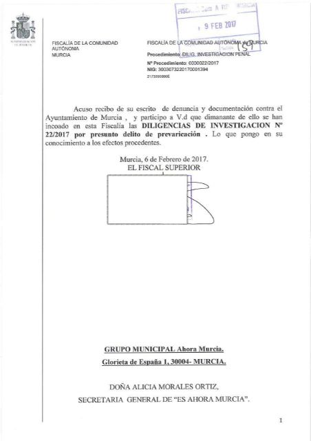 La Fiscalía investiga al ayuntamiento a raíz de la denuncia de Ahora Murcia sobre el campo de golf de Nueva Condomina