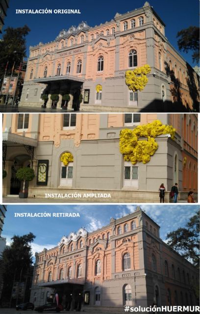 HUERMUR celebra la retirada de la distorsionante instalación de la fachada BIC del Teatro Romea