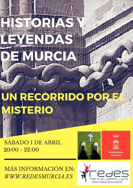 El Programa Redes invita a los jóvenes a participar el próximo sábado en una ruta por las 'Historias y leyendas' de Murcia