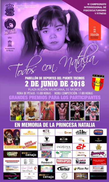 Puente Tocinos acoge el sábado la sexta edición del Campeonato Interregional de Fisicoculturismo y Fitness a favor de la asociación 'Todos con Natalia'