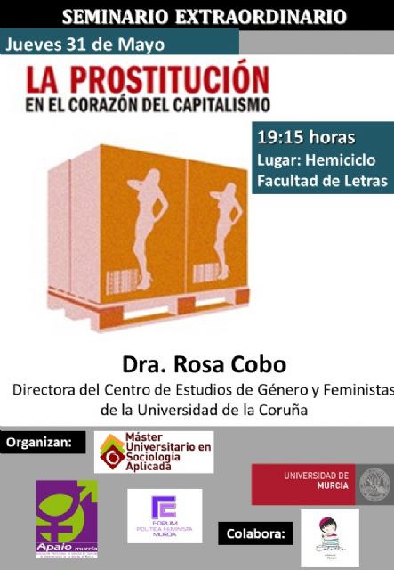La UMU acoge una charla sobre prostitución impartida por la profesora Rosa Cobo